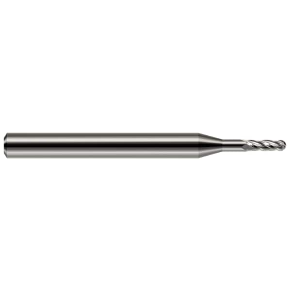 Miniature End Mill - 4 Flute - Ball, 0.0470" (3/64)